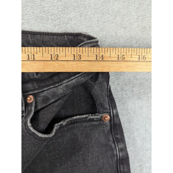 Abercrombie Fitch Jeans Womens Size 28 Black Ankle Straight High Rise Distressed - Picture 6 of 15